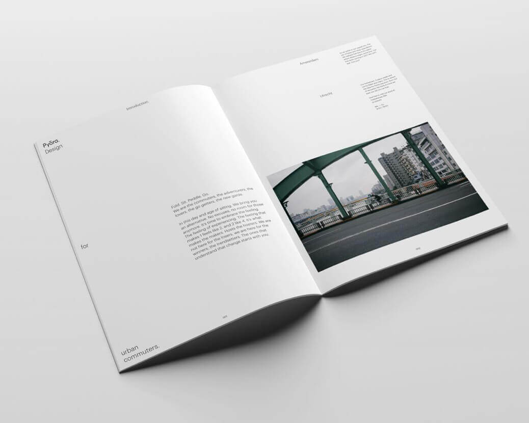 Pyora magazine with photo of city