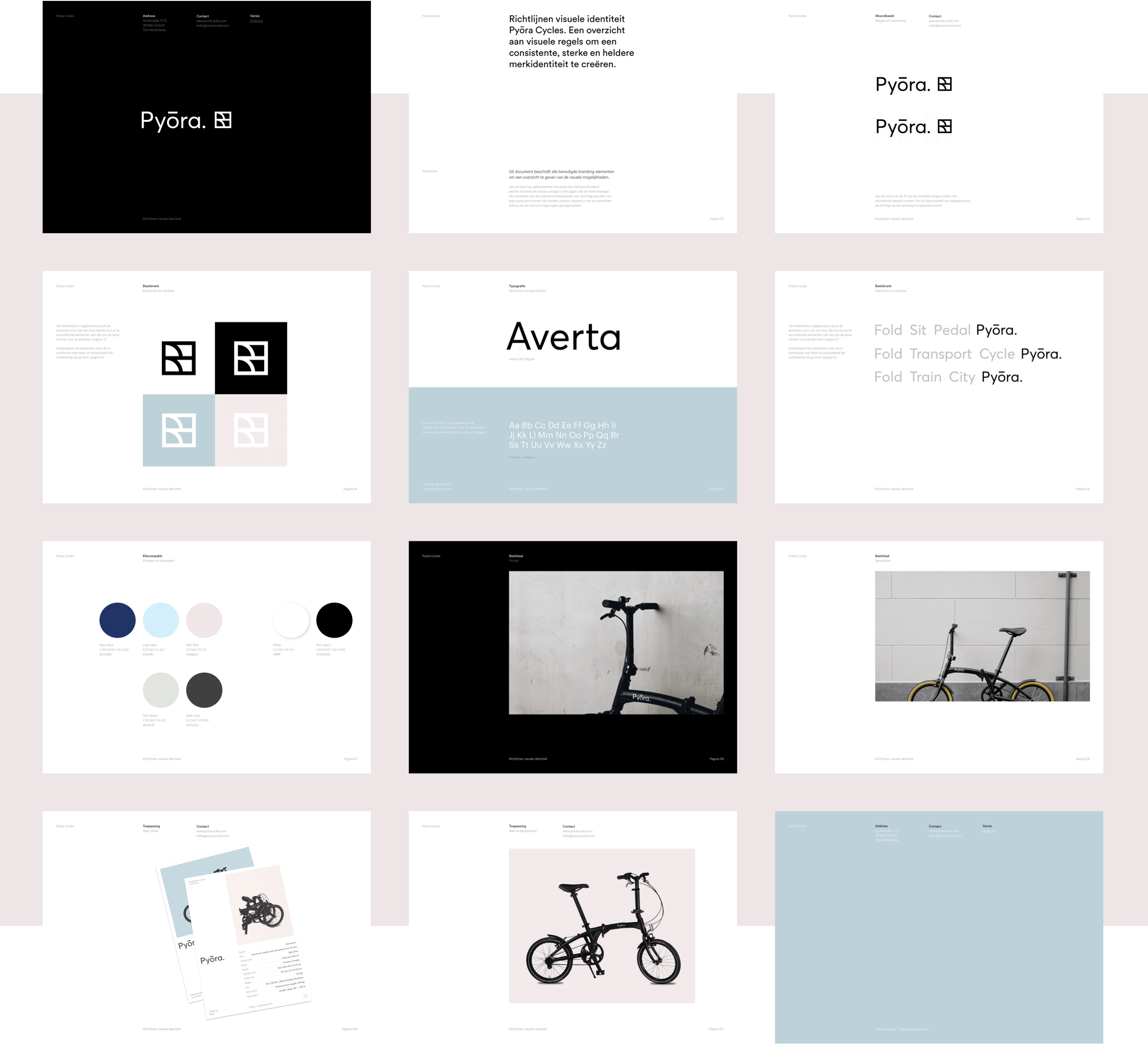 Guideline pages for the Pyora brand